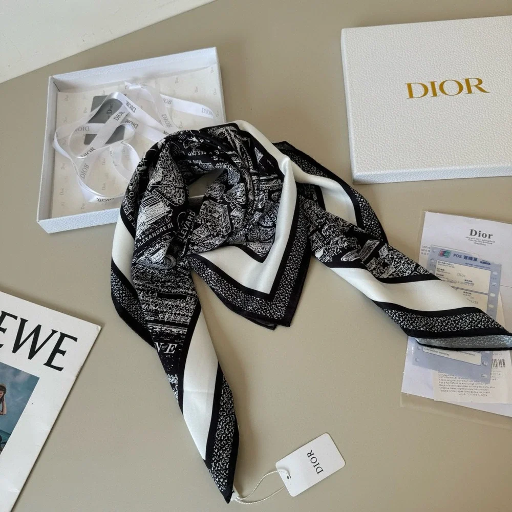 DIOR Parisian Map Silk Scarf